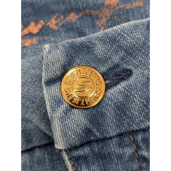 7 Seven For All Mankind Tummyless High Rise Slim Boot Light Wash Jeans Size 12 - Picture 8 of 9